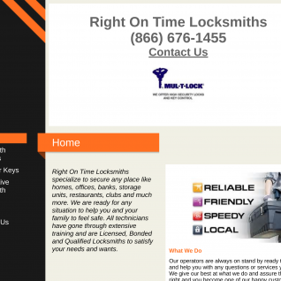 Right On Time Locksmiths Services